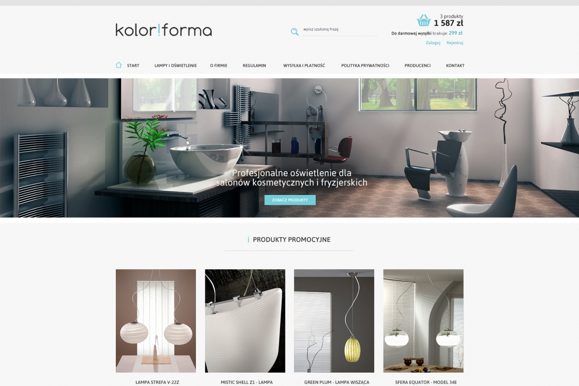 Sklep internetowy z lampami - projekt