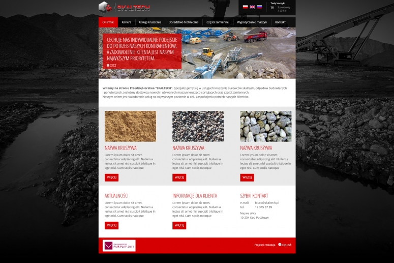 Projekt strony Skaltech