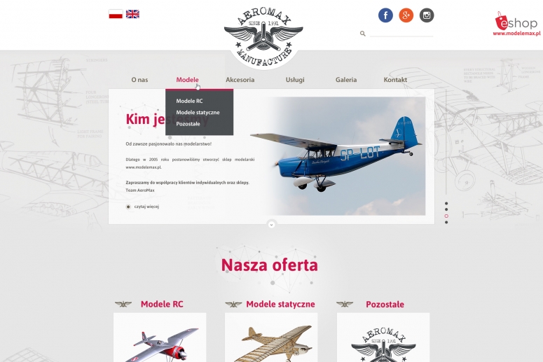 Strona internetowa Firmy z modelami