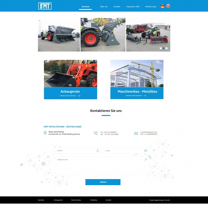 dmt - projekt strony dla Niemieckiego klienta