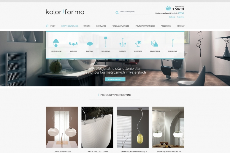 Sklep internetowy z lampami - projekt