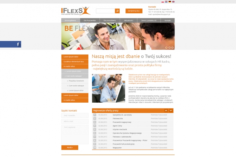 Strona internetowa Iflexs.pl