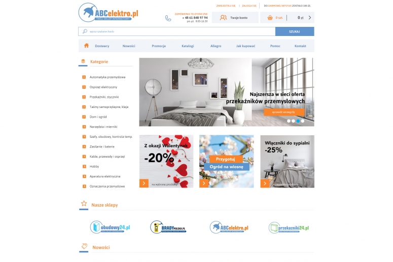 Projekt sklepu internetowego abcelektro.pl